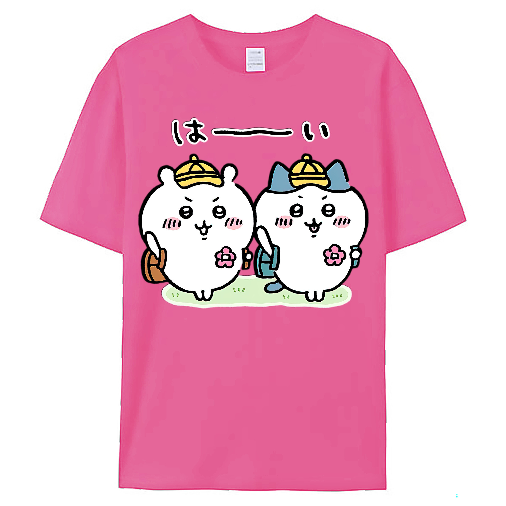 （画像用） ちいかわ ハチワレ Chii-kawa hachiware レディースカジュアルプリントTシャツ（綿100％）